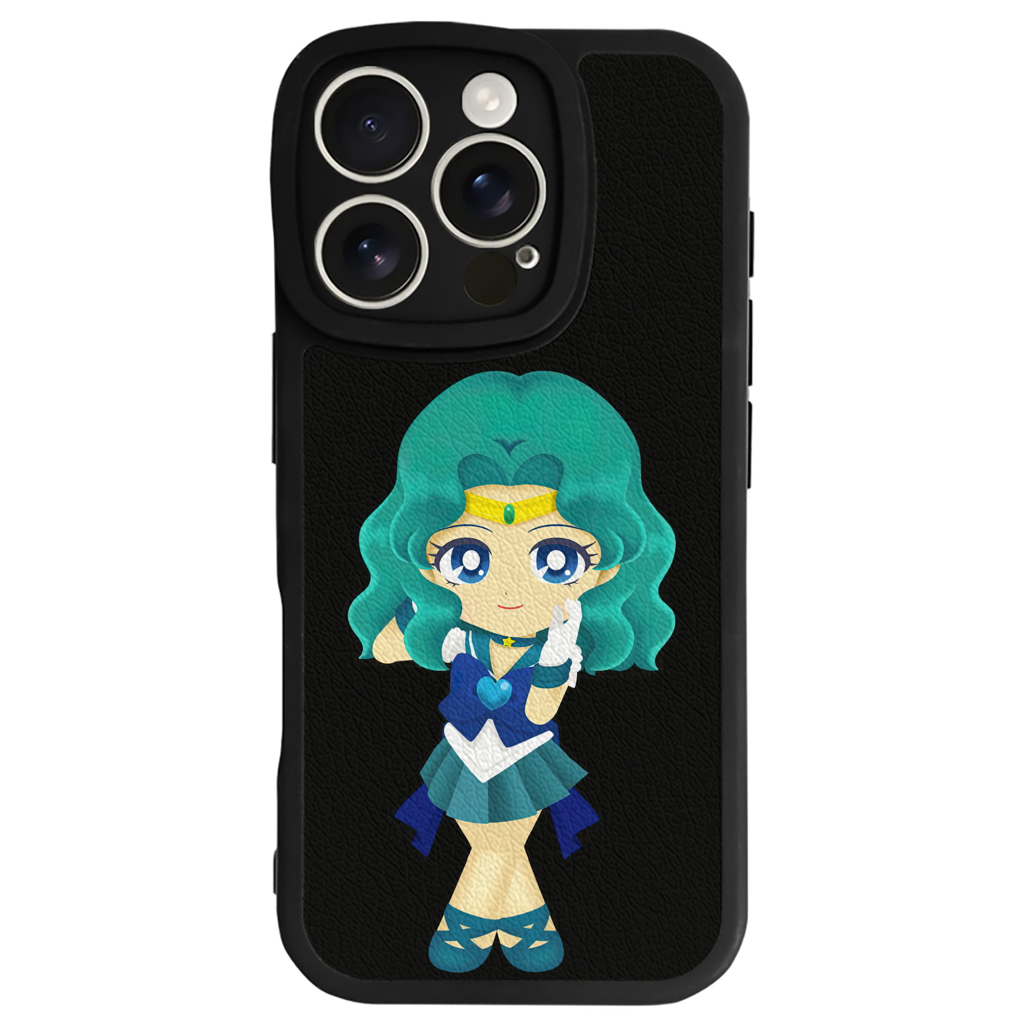 （画像用） 美少女戦士セーラームーン 海王 みちる（かいおう みちる） Sailor Moon Kaiou Michiru 【iPhone 16シリーズ対応】シリコンスマホケース（レザー調） 材質：シリコン